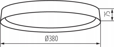 Plafon tavani Kanlux SOLN LED 17.5W, 3000K, i zi me të artë