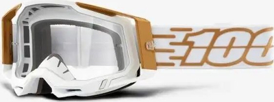 Syze motokrosi 100% Racecraft 2 Mayfair, lente të kthjellëta, OSFA, të bardha