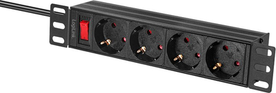 Njësi shpërndarëse energjie LogiLink PDU4B01, 4 dalje AC, 1U, e zezë