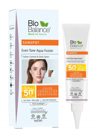 Krem i diellit për fytyrë Bio Balance Even Tone Aqua Fusion 50+, 40ml