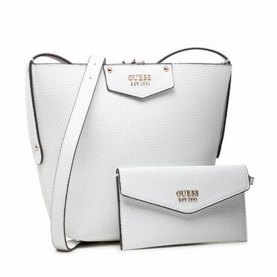 Set Guess Eco Brenton HWEVG8 39001, çantë + kuletë, të bardha