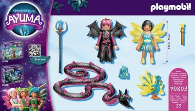 Set figurina PLAYMOBIL Crystal Fairy dhe Bat Fairy, Adventures of Ayuma, 25 pjesë, shumëngjyrësh