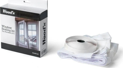 Komplet montimi për kondicioner mobil Wood's, për dritare, material i fortë, i bardhë