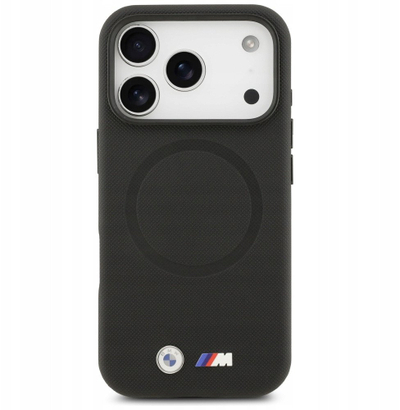 Mbulesë telefoni BMW M FW MagSafe, për iPhone 17 Pro Max, eco leather, e zezë