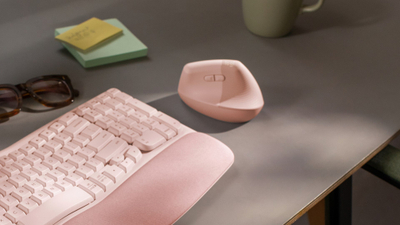 Maus Logitech Lift 910-006478, vertikal, pa kabllo, rozë