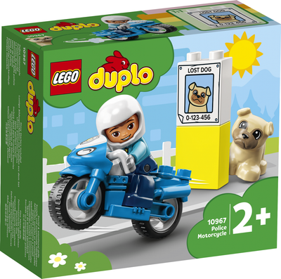 Lodra konstruktore LEGO Duplo Police Motorcycle 10967, set policie me motor, për fëmijë 2+, blu