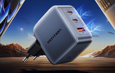 Полнач Vention 70W GaN, USB C PD QC 4.0 3.0, бел