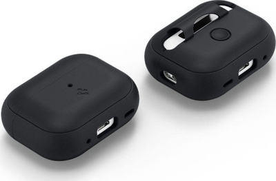 Mbulesë silikoni Spigen Silicone Fit Strap për Apple AirPods Pro 1 dhe 2, me rrip për ta mbajtur, e zezë