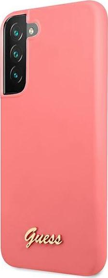 Mbështjellës telefoni Guess Silicone Script GUHCS22MLSLMGFU për Samsung Galaxy S22 Plus, silikon, fuchsia