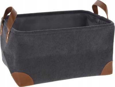 Shportë rujtje Home Styling Collection, korduroy, 36 x 26 x 19 cm, antracit