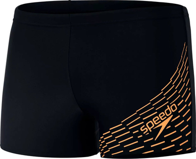 Shorce noti për meshkuj Speedo Medley Logo R.D4, poliester, me print portokalli, të zinj