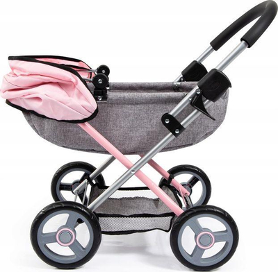 Колица за кукли Bayer 4 во 1 Cosy, за кукли до 46 cm, розово сива