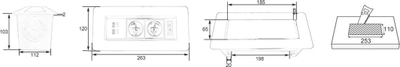 Modul prize tavoline Spacetronik SPS-O33B, 3x Schuko, me ndërprerës, i zi