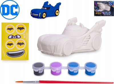 Set pikturimi Batwheels Bam Batmobile, model 3D, me bojëra dhe ngjitëse, i bardhë