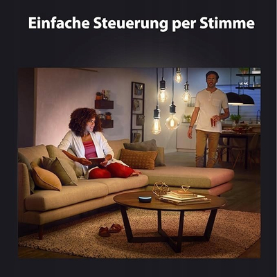 Set llamba inteligjente Philips Hue White Ambiance E27 Filament, 3 copë, Bluetooth, xham i artë