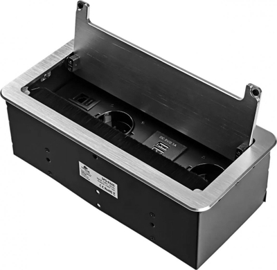Prizë tavoline Spacetronik SPS-B26S V2, 2x AC, USB HDMI RJ45, inox