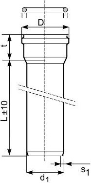 Tub kanalizimi Magnaplast KGEL, 160mm, 1m, portokalli