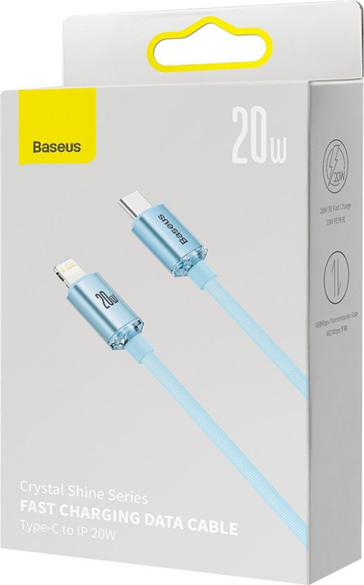 Kabllo karikimi Baseus BSU3637, USB C në Lightning, 1.2m, blu e çelët