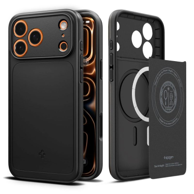 Kapotë telefoni Spigen Thin Fit MagSafe, për iPhone 17 Pro, e zezë
