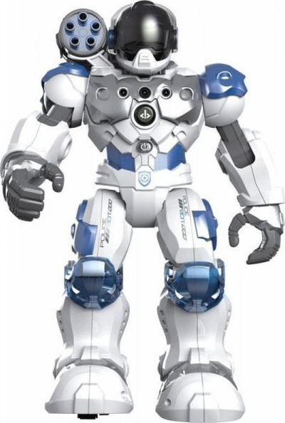 Robot lodër Knabo Guardian Cosmic Policeman, me pult, LED, i bardhë me blu