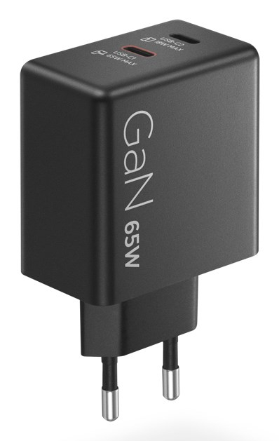 Karikues Lenovo Dual USB C GaN, 65W, prizë EU, i zi