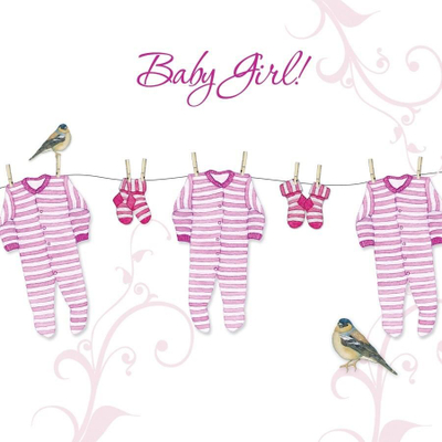 Kartolinë urimi për gocë bebe Second Nature, me kristale zbukurimi, dizajn modern, rozë