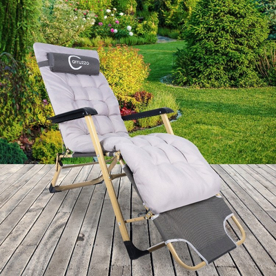 Стол zero gravity Carruzzo Outdoor, склоплив, со перница, сив
