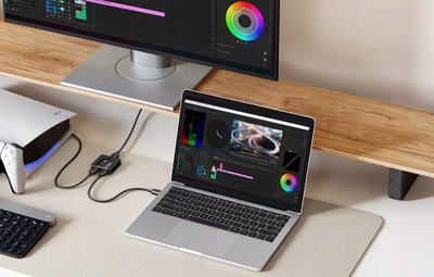 KVM switch Ugreen AW502, 2 porta USB C, 4K 60Hz, argjendtë