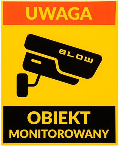 Sticker Blow “Monitored Object”, 200x250 mm, i bardhë