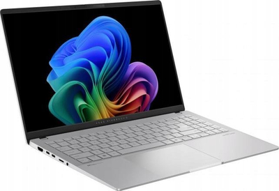 Laptop ASUS Vivobook S 15 OLED S5507QA, 15.6" 2.8K 120Hz, Snapdragon X Plus, 16GB 1TB, ngjyrë argjendi