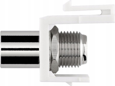 Adapter koaksial Goobay 79955, F konektor mashkull në femër, i sheshtë, i bardhë
