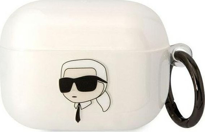 Mbulesë Karl Lagerfeld KLAPHNIKTCT për AirPods Pro, transparente, dizajn Karl's Head