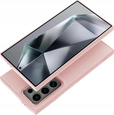 Maskë mbrojtëse për telefon Samsung Galaxy S24 FE, TPU, me kornizë të forcuar, rozë Powdery