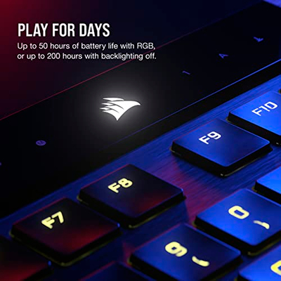 Tastierë gaming CORSAIR K100 Air Wireless, mekanike Cherry MX Ultra Low Profile, RGB, me Bluetooth, e zezë