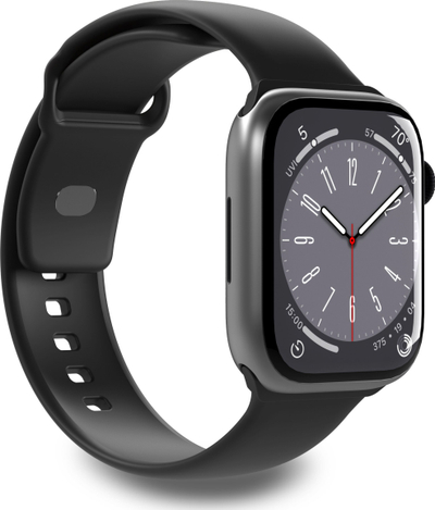 Rrip dore Puro ICON për Apple Watch, 44 45 49mm, masat S M dhe M L, i zi