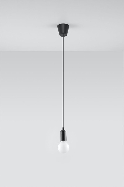 Llambadar varëse Sollux Lighting Diego 1, E27, 15W LED, i zi