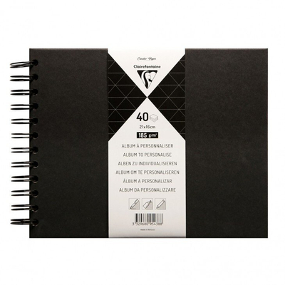Album kreativ Clairefontaine, 40 faqe, 32 x 24 cm, kapak i fortë, i zi