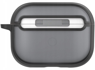 Заштитна футрола за слушалки UNIQ VEREN, за AirPods Pro 3, со алка, сива проѕирна