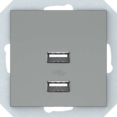Prizë murale USB Vilma 02 QR1000, 2 porta, 3.4A, gri