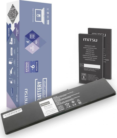 Bateri laptopi Mitsu Dell Latitude E7440, 3100 mAh 34 Wh, 11.1V, e zezë