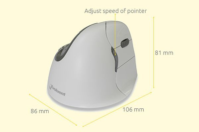 Maus BakkerElkhuizen Evoluent, wireless, Bluetooth, i bardhë
