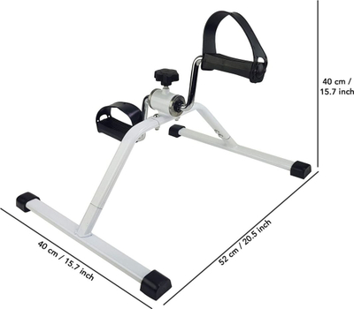 Педалиер за вежбање Minibike Trainer, склоплив, со прилагодлив отпор, бел
