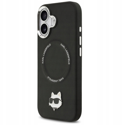 Mbulo telefon Karl Lagerfeld Leather MagSafe për iPhone 17, lëkurë, MagSafe, e zezë