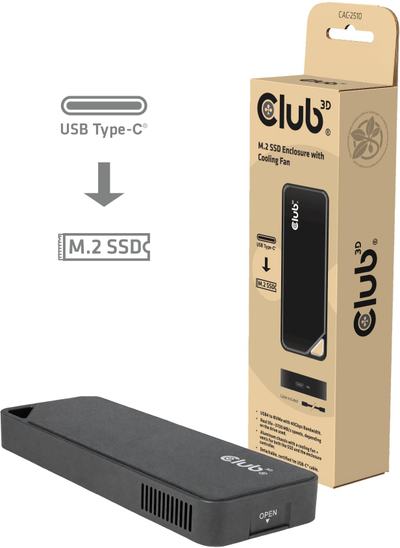 Kuti për disk Club 3D CAC-2510, M.2 NVMe SSD, USB4 40 Gbps, e zezë