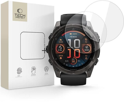 Xham mbrojtës Tech-Protect Glass Fit+, Garmin Fenix 8 51mm, 2 copë, transparent