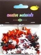 Kristale dekorative Galeria Hobby Crystal Elements Stars, 6-22mm, 20g, të kuqe