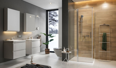 Kabinë dushi Cersanit Moduo B845, 80x80x195 cm, xham transparent, krom
