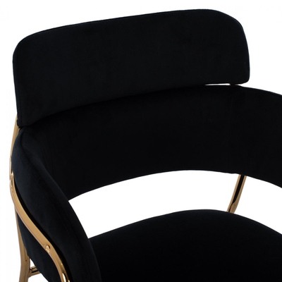 Stol velvet + metal 54×58×95 cm (HM8735.04), zezë/ ari