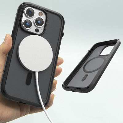 Mbulese telefoni Catalyst Influence MagSafe për iPhone 14 Pro, që s’e ha goditja, me MagSafe, e zezë