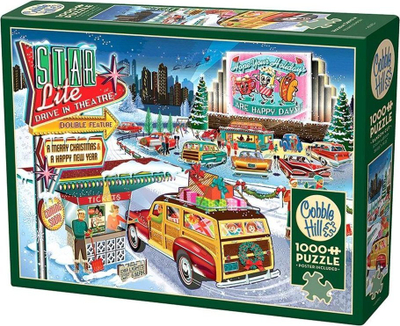 Puzzle Cobble Hill Holiday Drive In, 1000 copa, 26.6 x 19.2", shumëngjyrësh